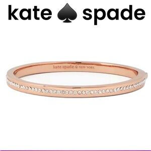 612. Kate Spade Hinge bracelet Rose Gold Brand w/ jewelry bag crystal 78.00 msrp